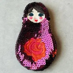 希少✨KENZO Matryoshka Sequin Rose Broochのサムネイル
