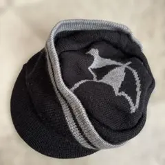 アーノルドパーマー　ストライプデザイン ニット帽 ブラック