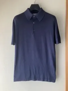 JOHN SMEDLEY コットン 30G ニットポロ 半袖 ネイビー Sのサムネイル