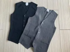 ★THE SUIT COMPANY ブラック/グレーニットベストS 2着セット★
