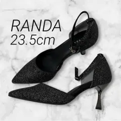 極美品　RANDA グリッターストラップパンプス　ハイヒール　ポインテッドトゥ