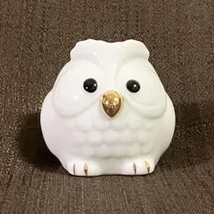 フクロウ　陶器製　ペン立て　楊枝立て　小物入れ　置物