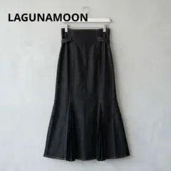 LAGUNAMOON ラグナムーン プリーツマーメイドデニムスカート ブラック