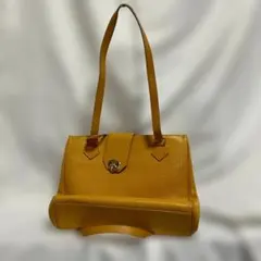marie claire マリクレール トートバッグ 型押し イエロー 肩掛け