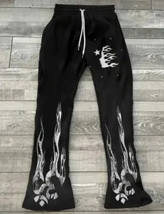 【即日発送】hellstar ヘルスター風　ブラック　フレアパンツ