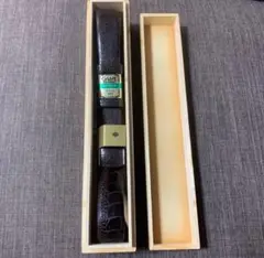 未使用 GAME SKIN BELT オーストリッチ レザーベルト 国産品