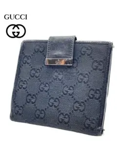 グッチ　二つ折り財布　財布　GG柄　ブラック　ブランド　レディース　お洒落のサムネイル
