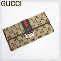 正規品★グッチ★GUCCI★GGキャンバス★シェリーライン★二つ折り長財布