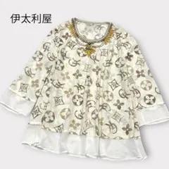 伊太利屋 総柄 ビジュー チュニック シフォン 15 大きいサイズのサムネイル