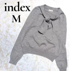 ボウタイ付きニット レディース 長袖 グレー シンプル M index