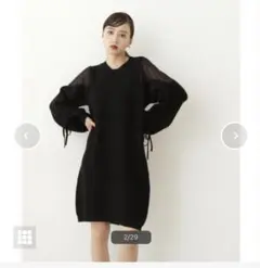 JILL STUART ブラックニットワンピース