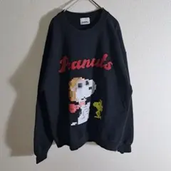 Q33★ぴ　スパイラルガール　裏起毛　スヌーピー　スウェット　黒