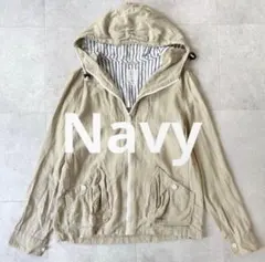 Navy produce リネン混 マウンテンパーカー ジップ アウター Lのサムネイル
