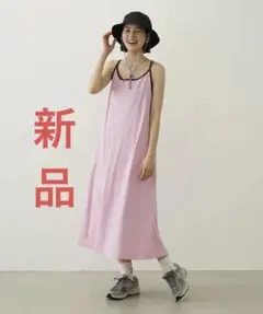 Milkfed ピンク ノースリーブワンピース 新品　キャミのサムネイル
