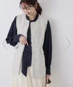 セレモニー・通勤対応/ツイード　ジレ　ベスト