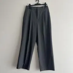 UNIQLO グレー タックワイドパンツ レディースL