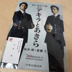新品未開封♥非売品『アキラとあきら』クリアファイルと名刺　向井理　斎藤工　グッズ