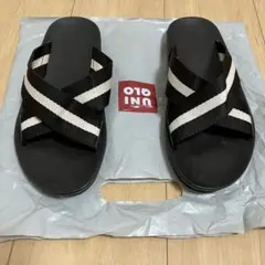 【タイムセール】オールドUNIQLO 黒白ストライプサンダル M
