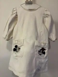 petit main ミッキーミニー刺繍ワンピース 100cm