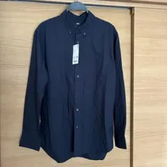 UNIQLO ボタンダウンシャツ ネイビー Lのサムネイル