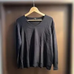 COMME CA ISM 紺 Vネック長袖セーター