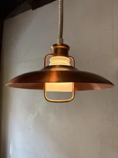 ミルクガラス シェード セルロイド巻 電笠 照明 レトロ 昭和 アンティーク