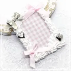 トレカケースデコホイップデコB8 y2k ガーリー フリル 白ピンクリボン