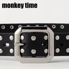 MONKEY TIME レザー製スタッズベルト 黒