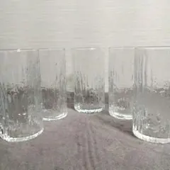 ガラスコップ 5個セット　 凹凸デザイン