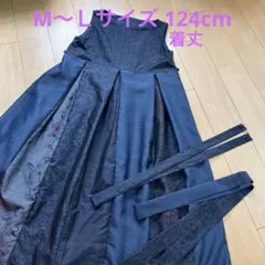 色々な大島紬着物リメイク　タックジャンパースカート　2種腰リボン付き