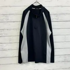 【gu.sports】長袖 ハーフジップ ジャージ Lサイズ ブラック×グレー