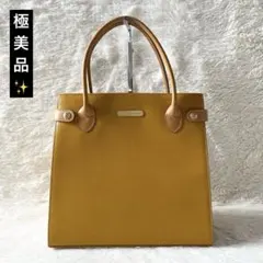 未使用級✨バーバリー ハンドバッグ フォーマル ノバチェック イエロー レザー