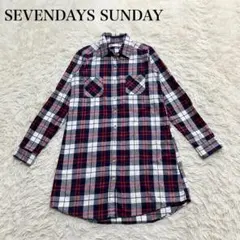 SEVENDAYS SUNDAY チェック柄シャツ ワンピース　カジュアルのサムネイル