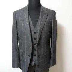 新品未使用　コムサメン　ウィンドペンスーツ　スリーピース