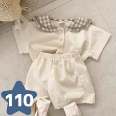 セットアップ　セーラー　キッズ　ベビー　ギンガムチェック　110男の子　女の子