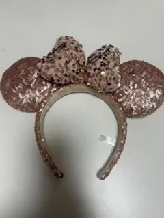 ディズニーカチューシャ　スパンコール　ピンク