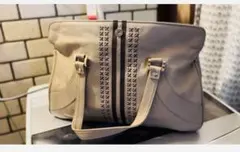 ベージュ 合成皮革 トートバッグ中古美品