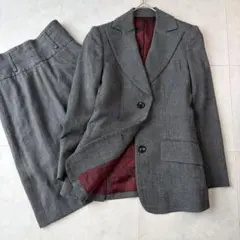 バーバリーブラックレーベル スカートスーツ セットアップ グレー 38&36