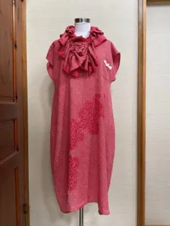 着物リメイク　絞り着物ワンピース