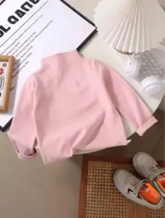 処分特価新品　キッズ ハイネックトレーナー トプスBEARロゴ バーガンディ