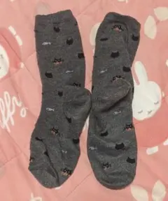 ソックス 23-25位 猫 グレー