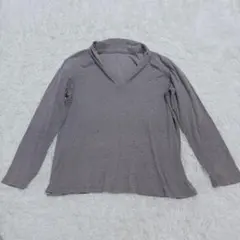 ヨーガンレール 綿100％ カットソー トップス 長袖 襟付き 薄手 春 グレー