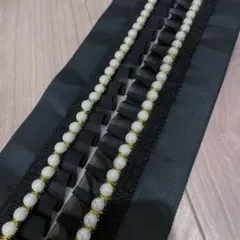 帯留三分紐帯揚げ3点セット 天然石 真田紐150cm 袋紐市松 レース 