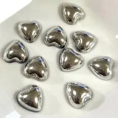 デカめ　12㎜　シルバー　ハート　軽量　ネイルパーツ　10個セット