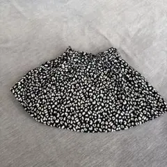 ヒョウ柄　フレアスカート　スカート　レオパード　 モノトーン　ウエストゴム