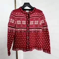 LL. Bean エルエルビーン ニット　ノルディック柄カーディガン ラムウール