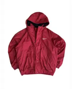 Nike フード付き赤ナイロンジャケット