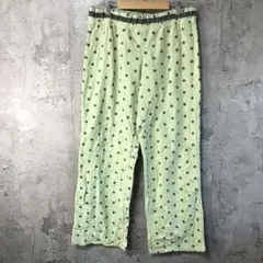 B720古着　柄パンツ　パジャマパンツ　緑　90s Y2K