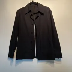 黒 ステンカラーコート シンプルデザイン