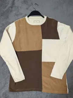 ikka パッチワーク長袖カットソー M